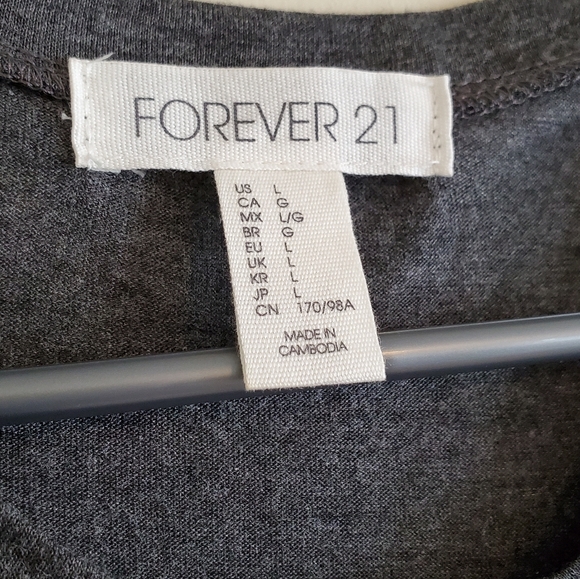 Forever 21 sleeveless Large Gray Top NWOT - Picture 3 of 9